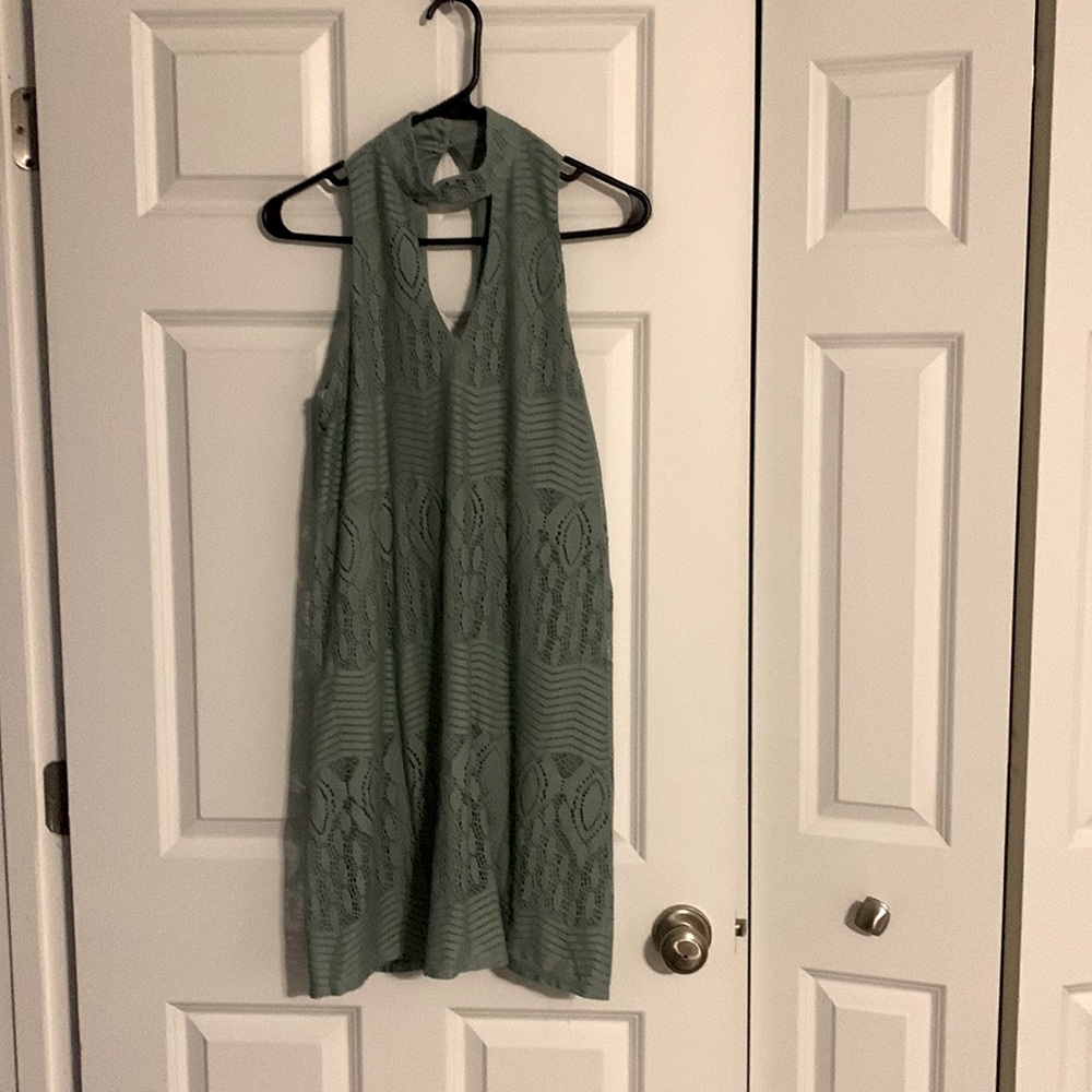 Light green dress.